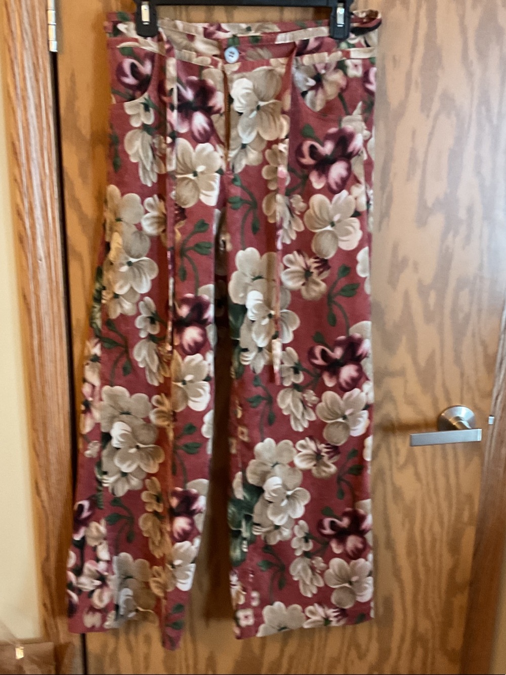Floral Wide-Leg Pants in Dusty Rose - Women's